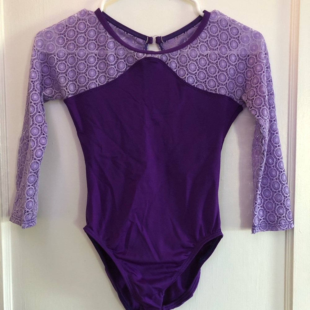 Purple Lace- Long Sleeve Leotard